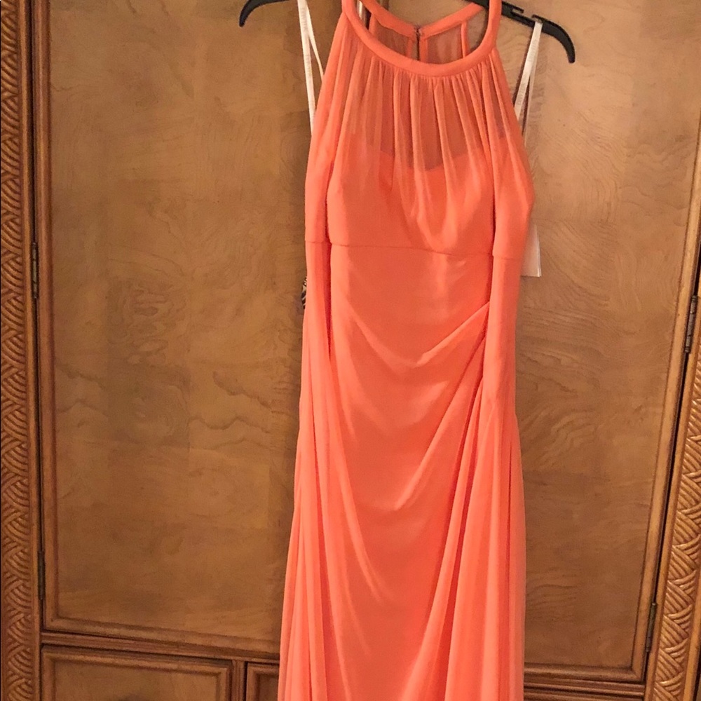 David’s Bridal chiffon halter dress